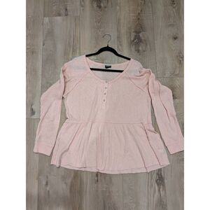 Torrid Pink Peplum Long Sleeve Thermal Size 1XL